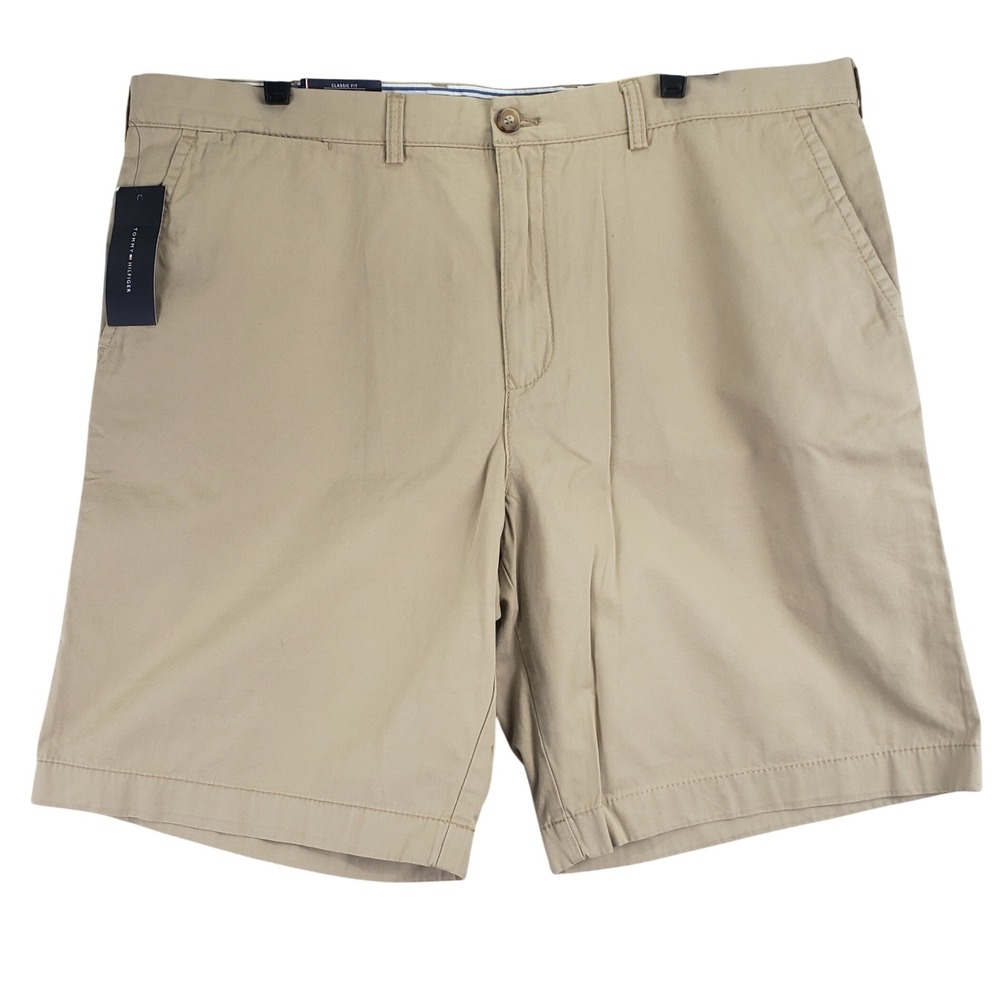 Tommy Hilfiger Mallet Chino Shorts Mens 42 Tan Classic Fit Preppy Khaki